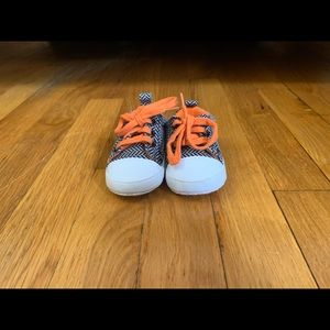 0-6months orange/black/white baby shoes